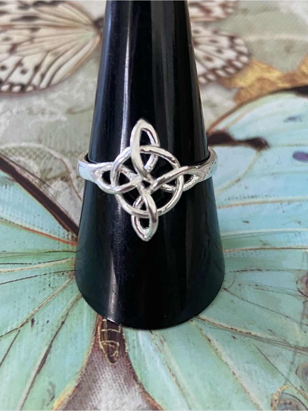 Intricate Silver 925 Celtic Knot Ring - Women's Jewelry